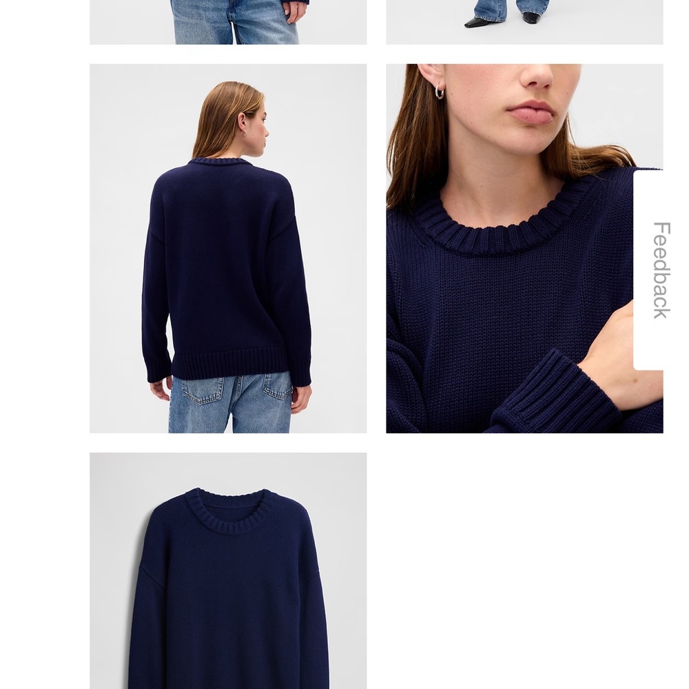 Gap oversized cotton crew in navy